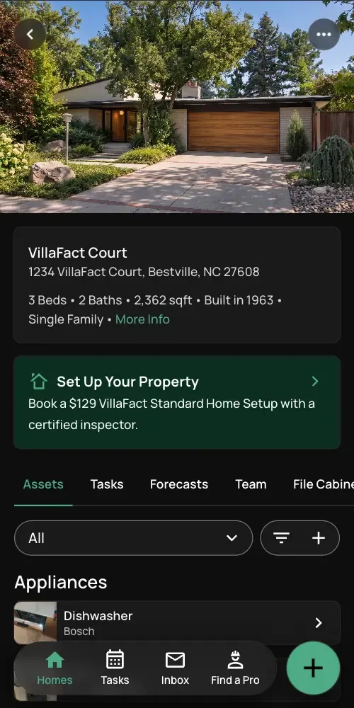 Screenshot of Villafact