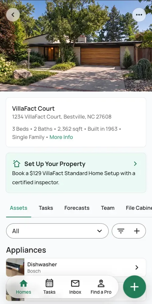 Screenshot of Villafact